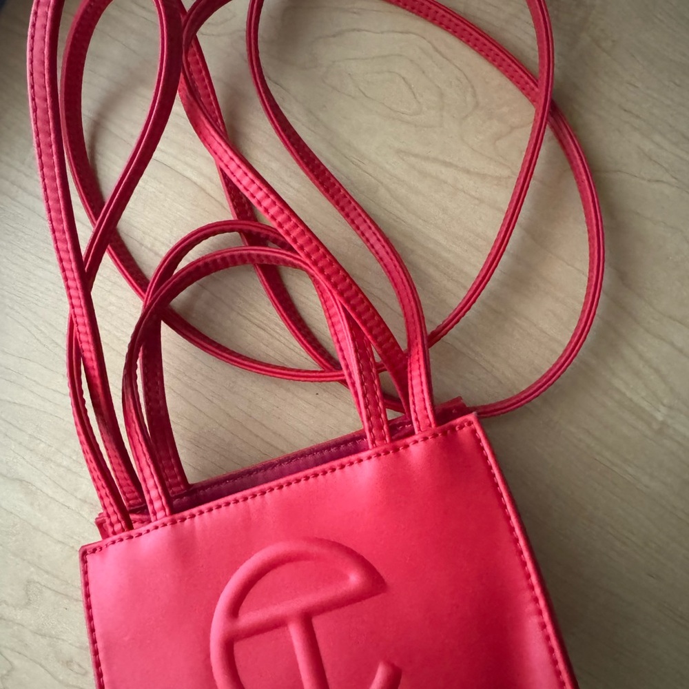 Red Telfar Small Shoppers Bag